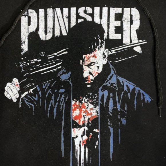 MARVEL The Punisher Netflix Pullover Hoodie in Black Size Medium - NEW - Picture 4 of 6